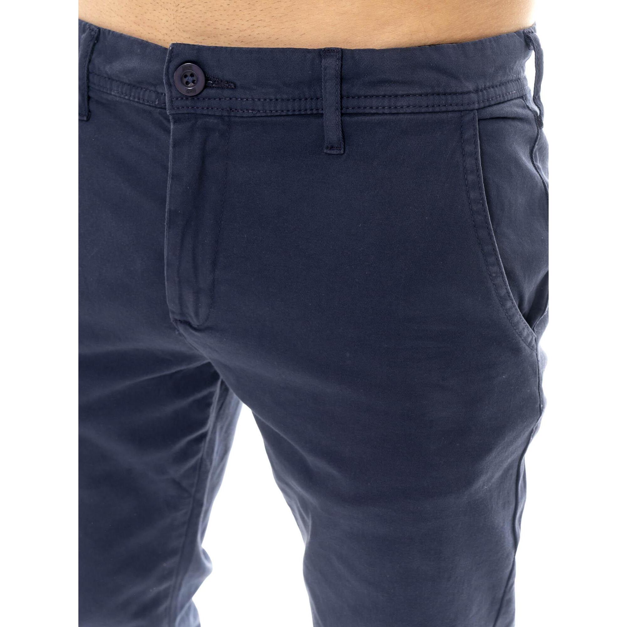 Pantalón chino de hombre Leone Easy de sarga con trabillas