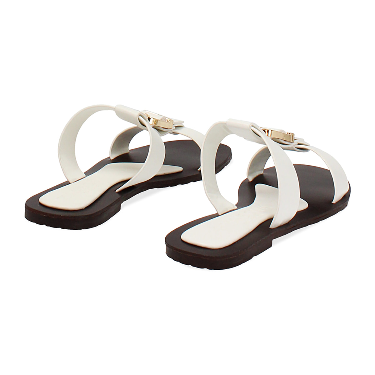 Sandalias planas blancas elegantes