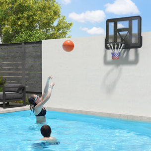 Canasta de Baloncesto de Pared, Tablero de Baloncesto para Interior y Exterior, con Panel Irrompible de 110x75 cm y Red Resistente a Desgarros, para Adultos y Niños, Negro