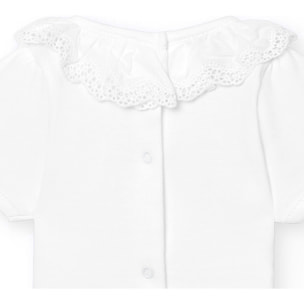 Body bebé manga corta cuello bolillo