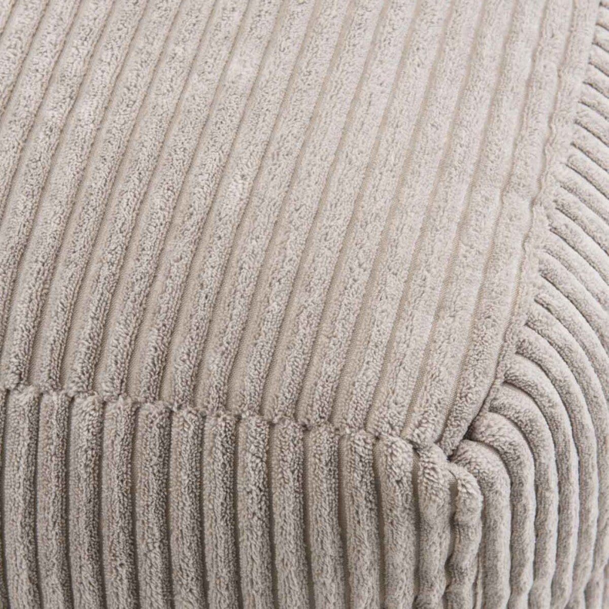 AGATHE - Pouf carré 57x57cm tissu velours côtelé gris perle
