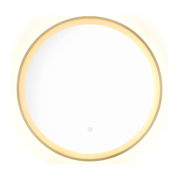 Boho by Siko Miroir mural rond avec capteur 60x60cm, doré (SATZLED60ZL)