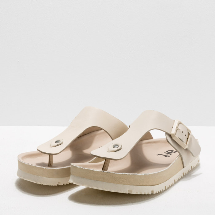 Sandalias 1617 GRASS WAXED CREAM /BURDEOS color Cream