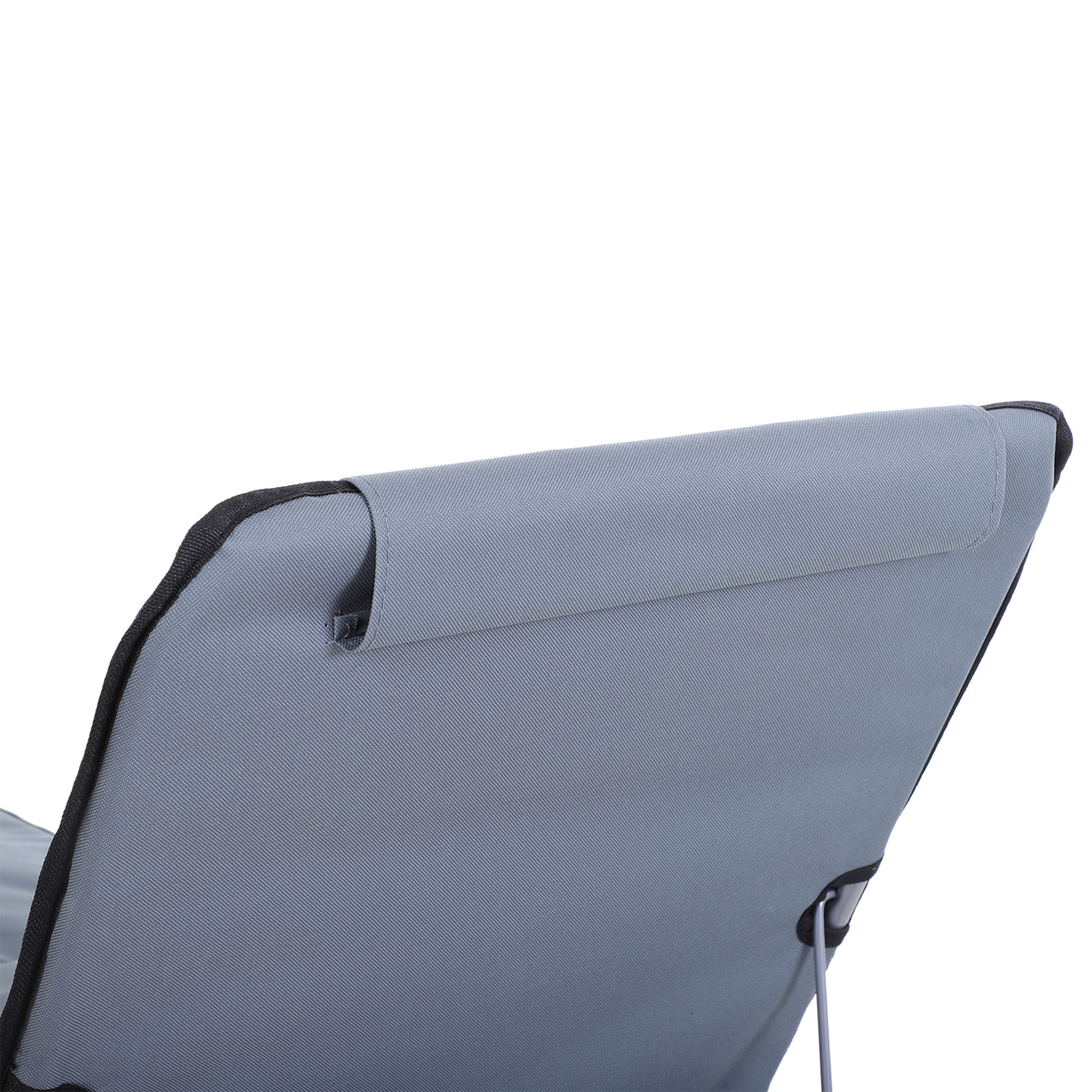 Conjunto de 2 Esterillas de Playa Plegable Esterillas con Respaldo Reclinable en 5 Niveles Reposacabezas y Bolsa de Transporte 134x48x33-43 cm Gris