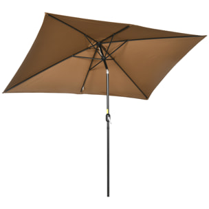 Sombrilla de Terraza Exterior 198x294 cm Parasol de Terraza Exterior con Ángulo Ajustable Mástil de Aluminio y Anti-UV Sombrilla para Jardín Patio Café