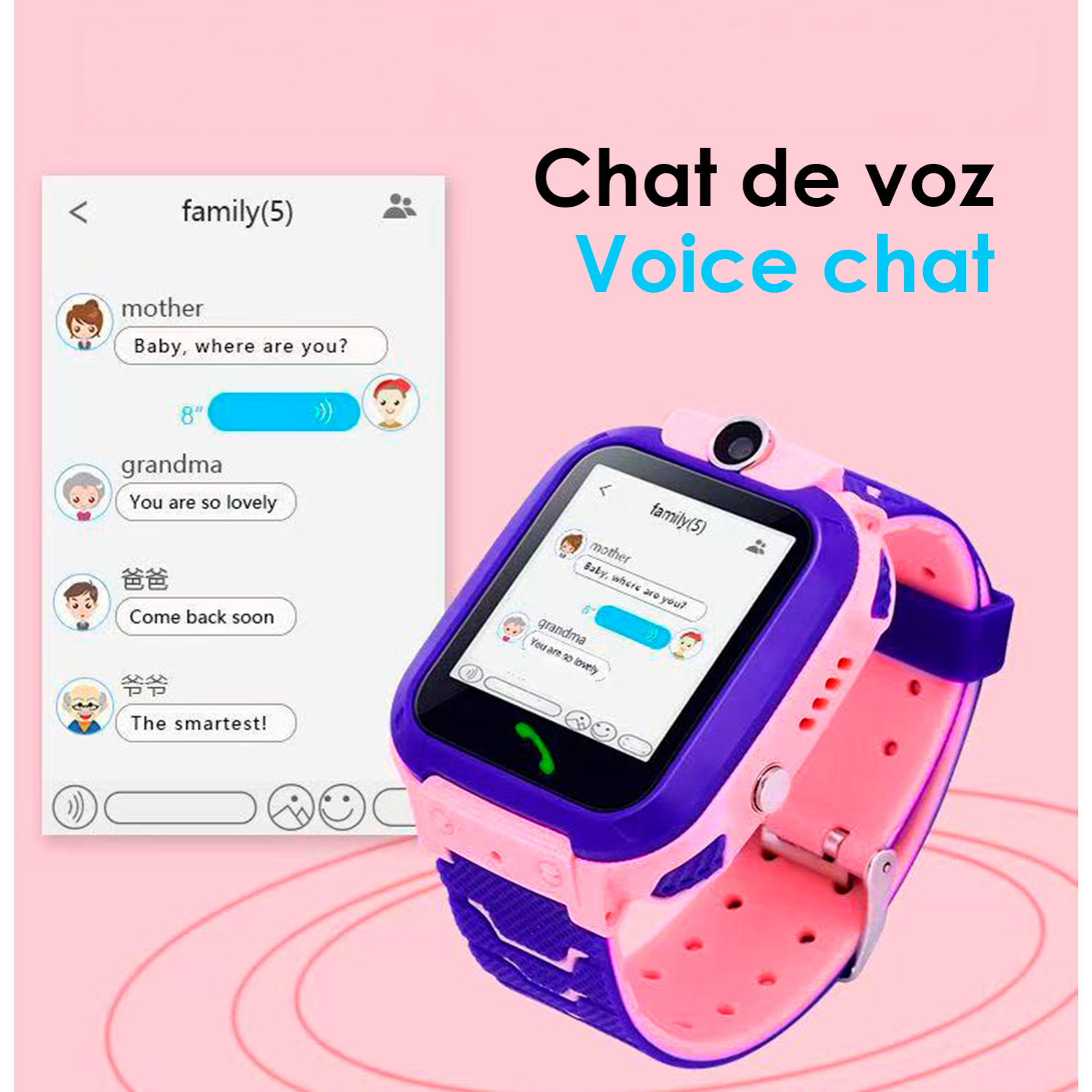 Smartwatch LT27 LBS especial para niños, con cámara, función de rastreo, llamadas SOS y recepción de llamada.