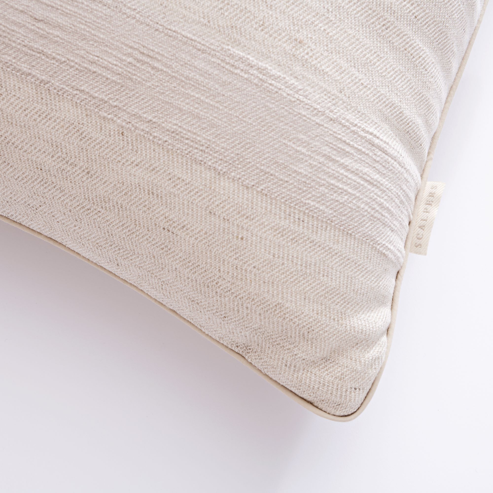 Set de 2 cojines con banda de 50x75cm 60%algodón, 20%lino y 20%tencel de 360gsm relleno con logo bordado scalpers home