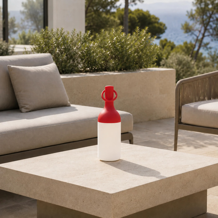 Lampe nomade en plastique rouge - Elo