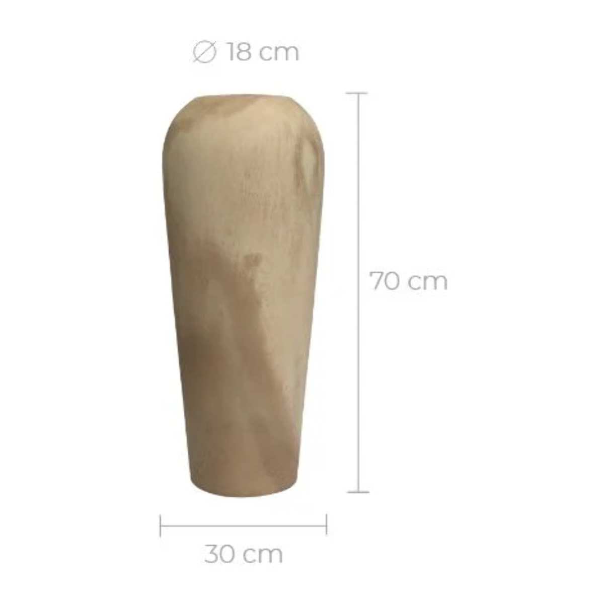 Vase décoratif en bois de suar H70 cm - Makkar