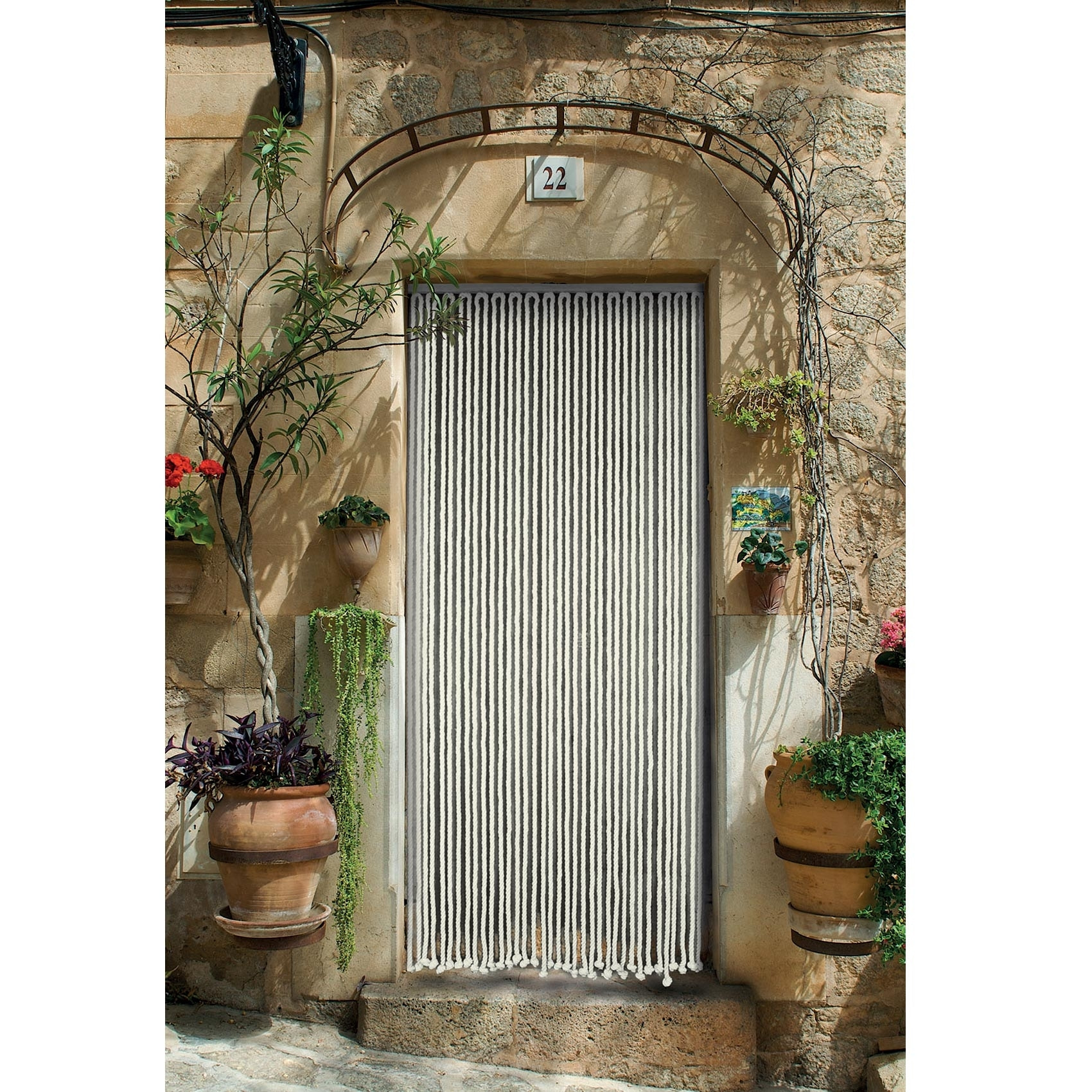 Rideau de porte en corde tressée - Blanc cassé