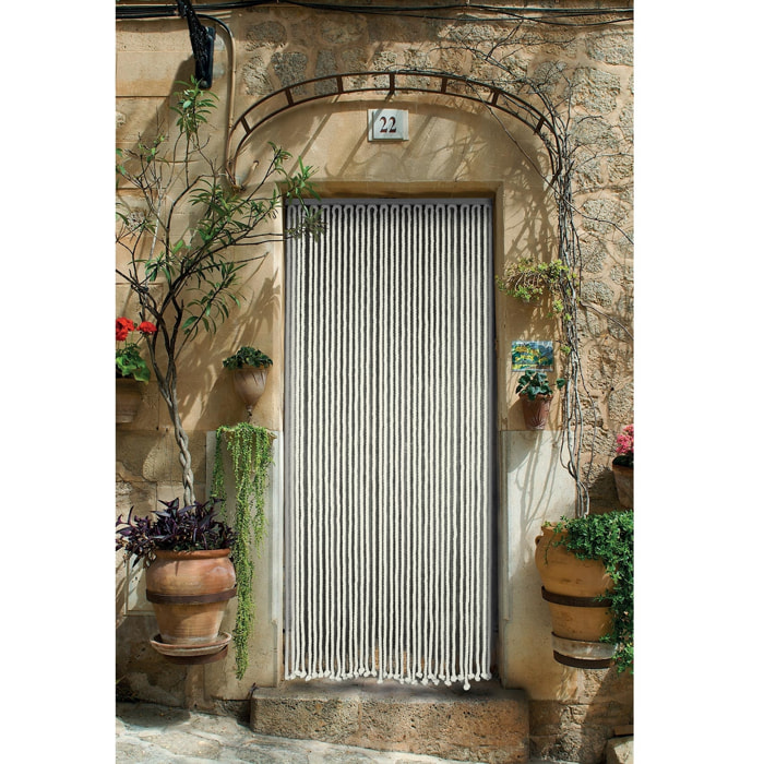 Rideau de porte en corde tressée - Blanc cassé