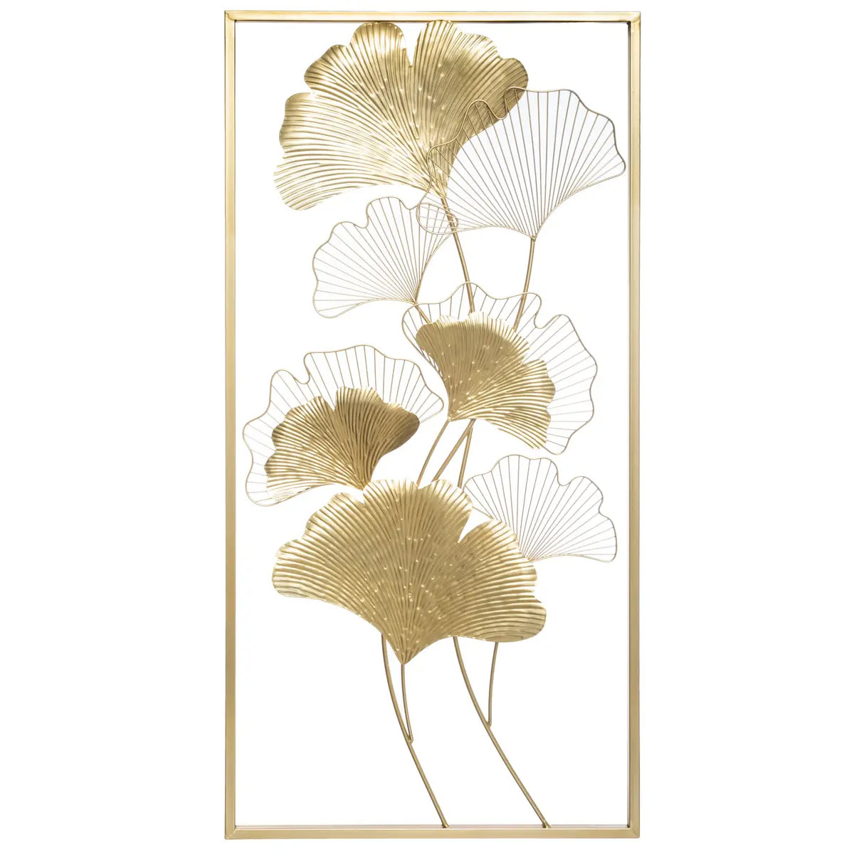 Déco murale "Ginko" métal doré 50x100cm