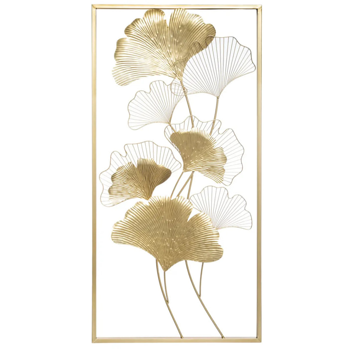 Déco murale "Ginko" métal doré 50x100cm