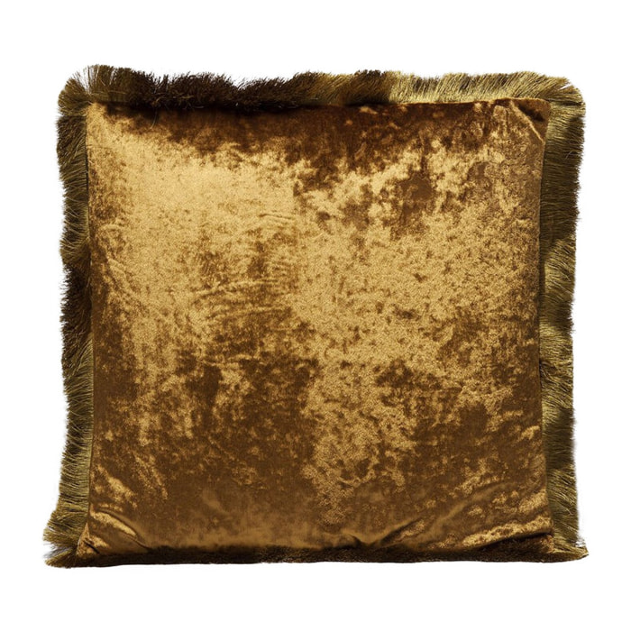 Coussin à franges Cannes 45x45cm jaune Kare Design
