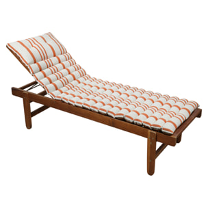 Matelas bain de soleil extérieur à rayures - Orange