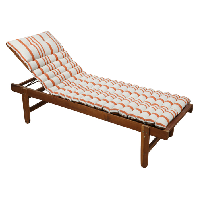 Matelas bain de soleil extérieur à rayures - Orange