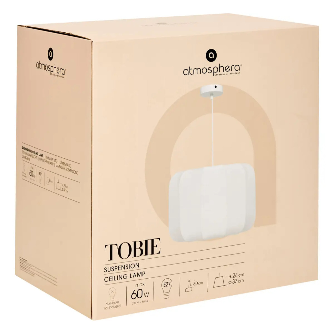Suspension "Tobie" coton blanc D37cm