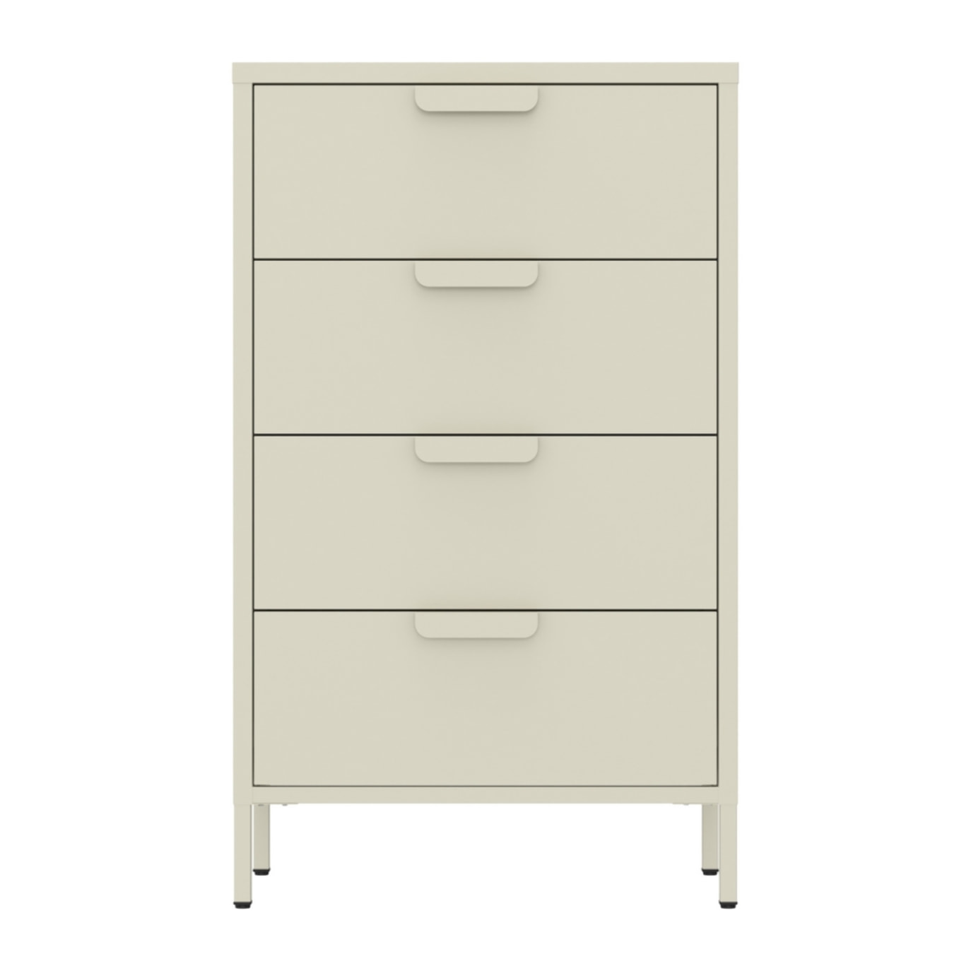 Cassettiera ufficio in metallo 4 cassetti 60x38x101 cm avorio - Pop