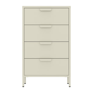 Cassettiera ufficio in metallo 4 cassetti 60x38x101 cm avorio - Pop