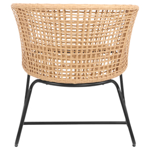 Lot de 2 fauteuils en rotin synthétique avec coussins RINA