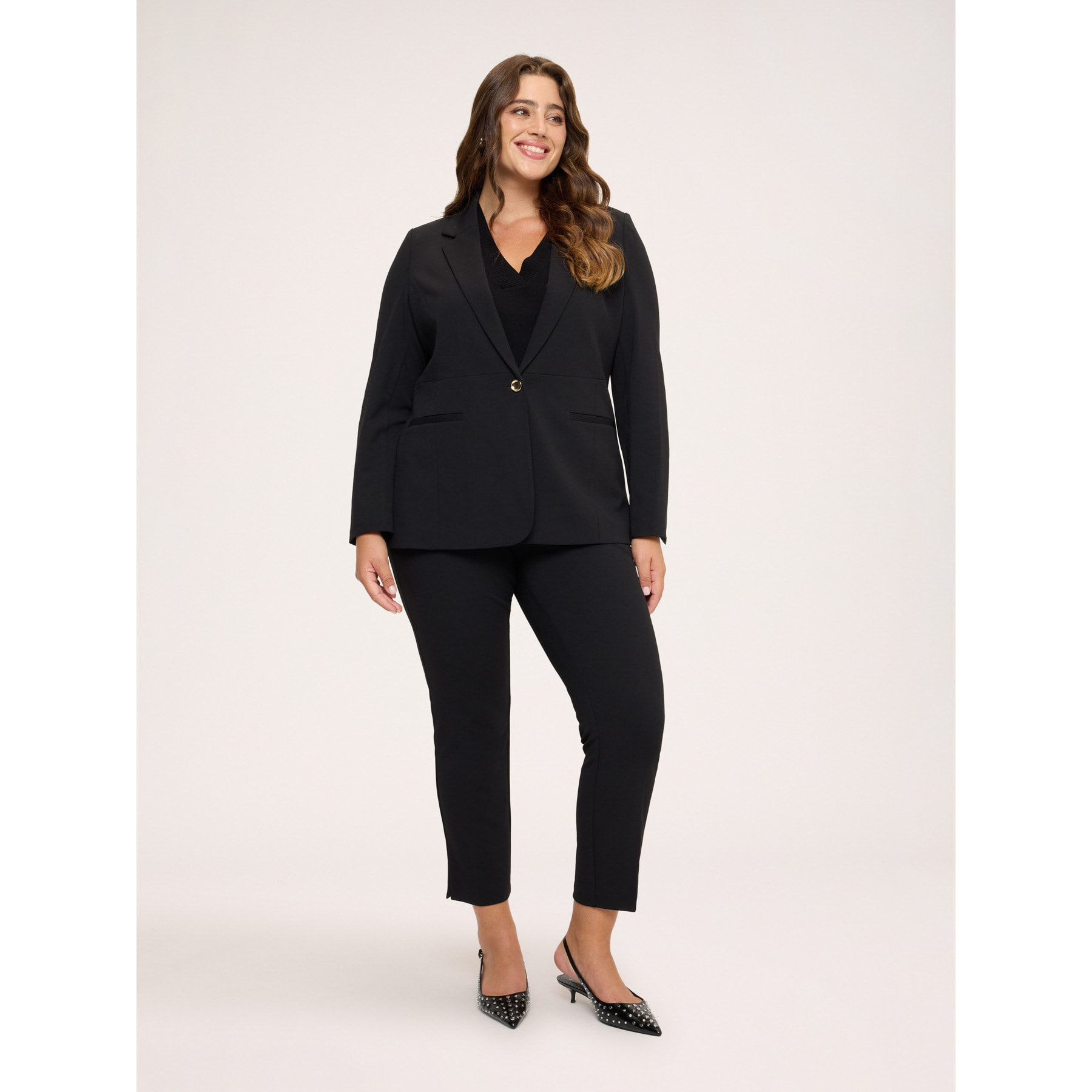 Fiorella Rubino - Blazer destrutturato in tessuto stretch - Nero