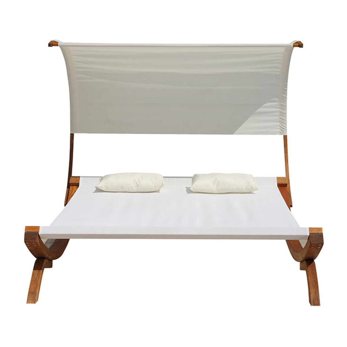 Hamac sur pied 195 x 180 cm en bois écru CHILL