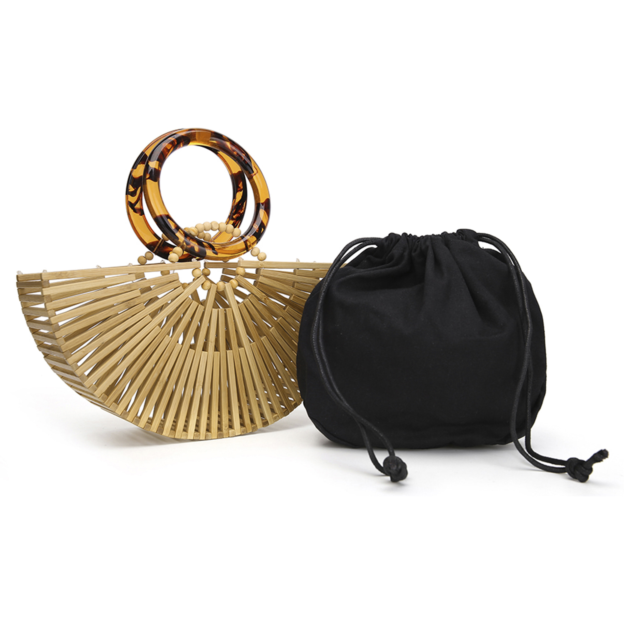 Zogno borsa a mano in legno di bambù.