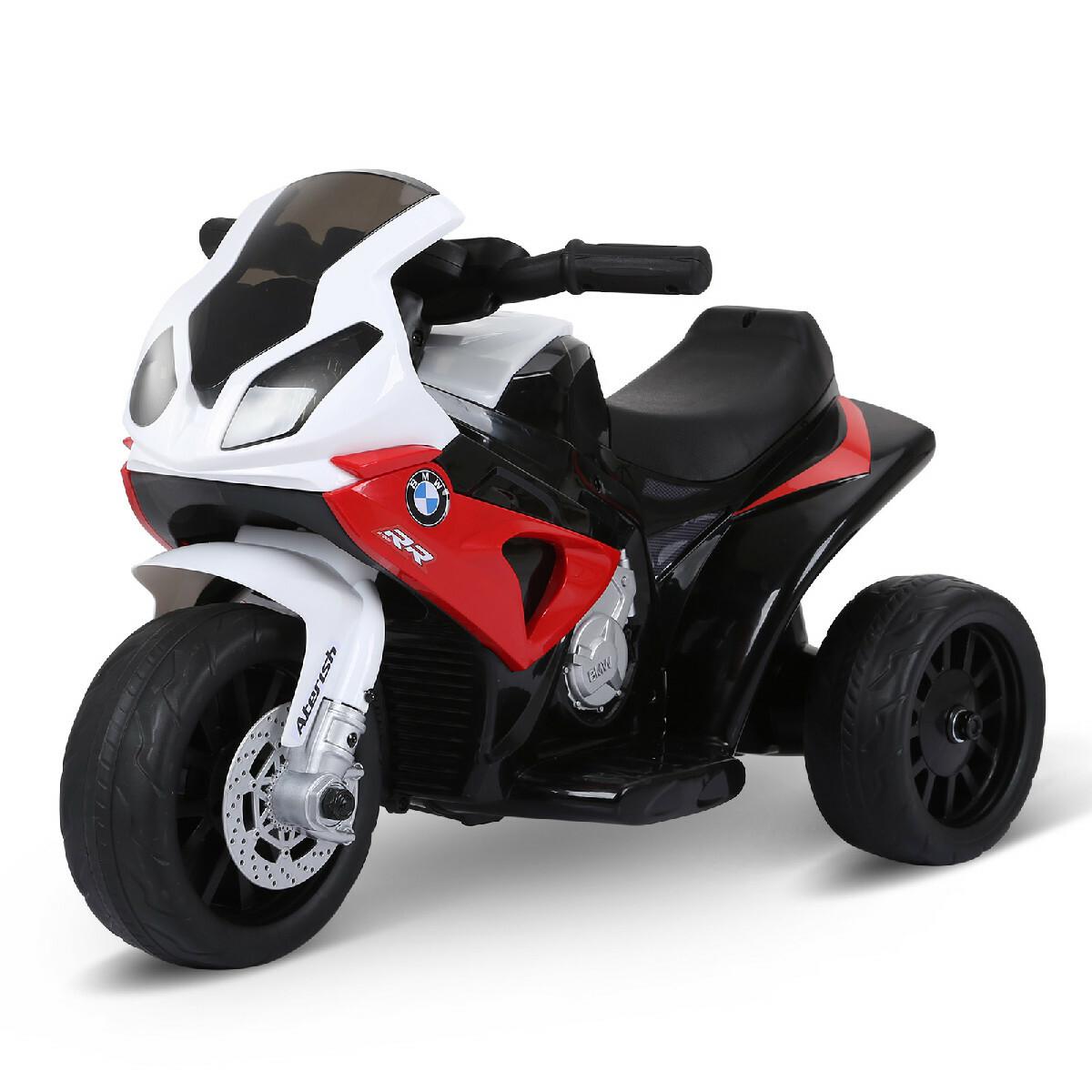 Moto électrique pour enfants 3 roues 6 V 2,5 Km/h effets lumineux et sonores rouge BMW S1000 RR