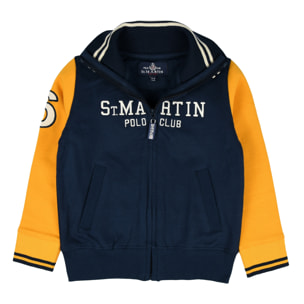 Felpa con zip brushed  Polo Club St Martin Blu