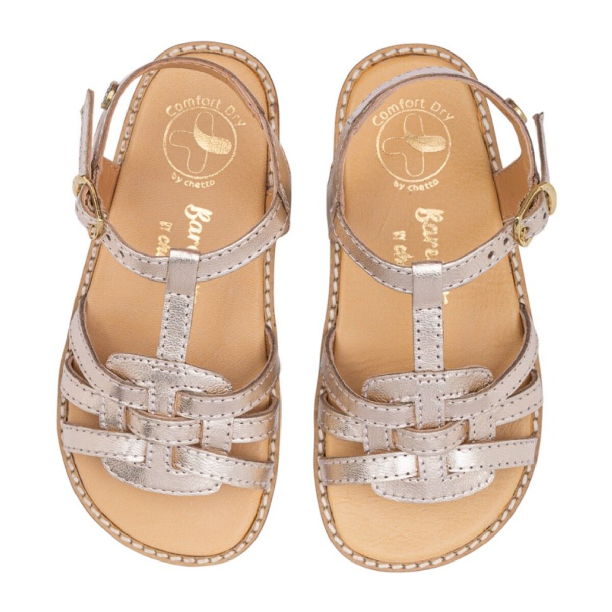 SANDALIA BAREFOOT PIEL CHETTO ORO