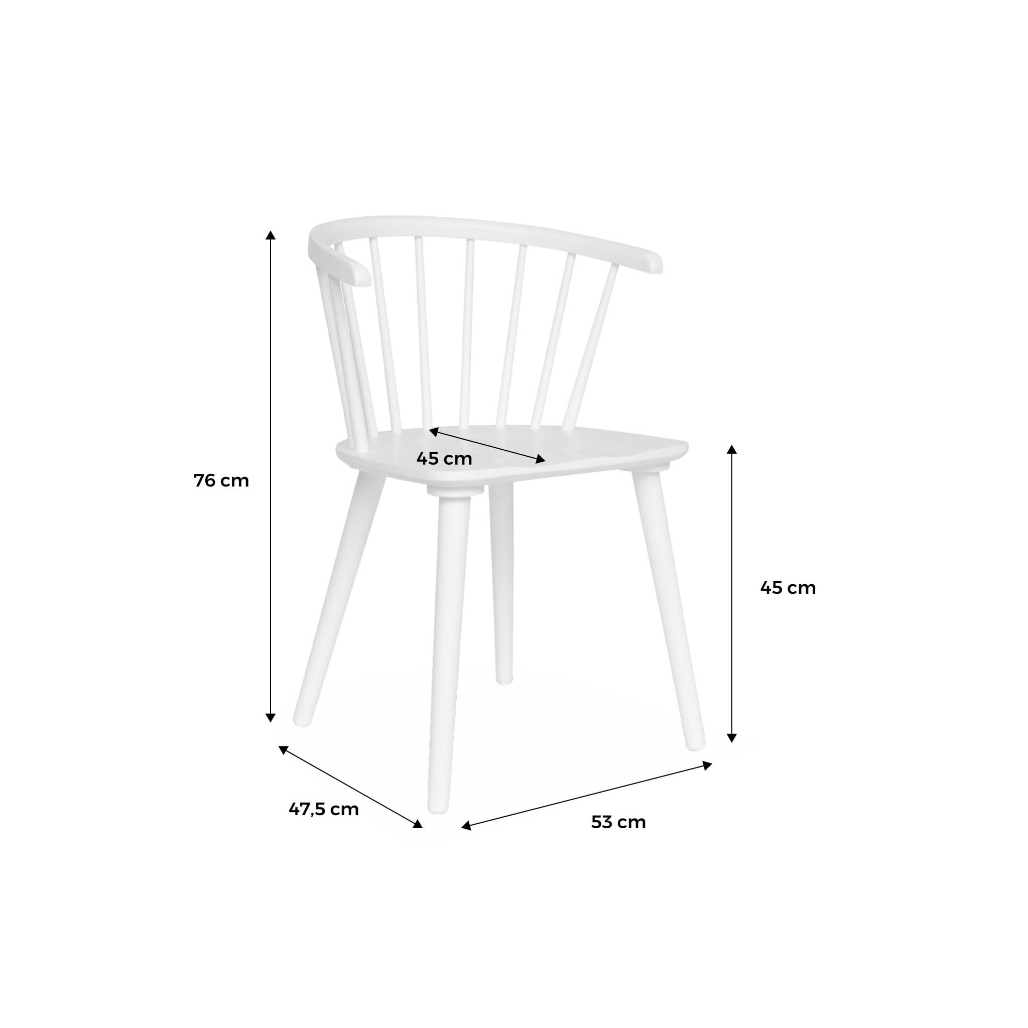 Chaise à barreaux bois d'hévéa et contreplaqué (lot de 2) PAULA