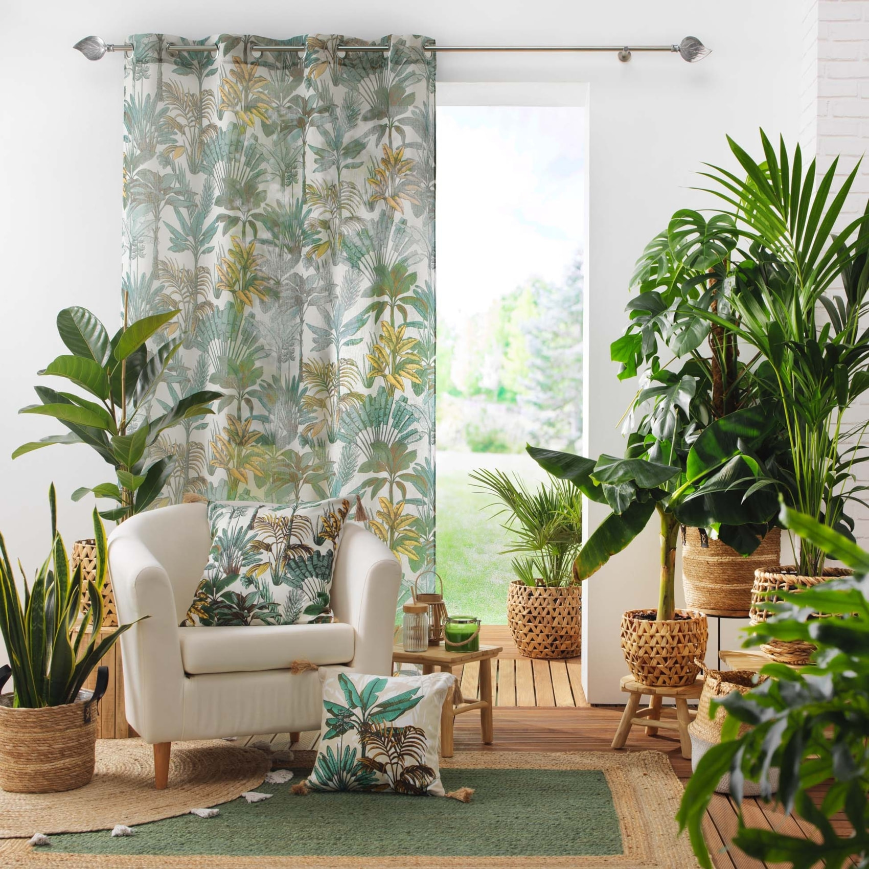 Coussin jungle déhoussable - Vert