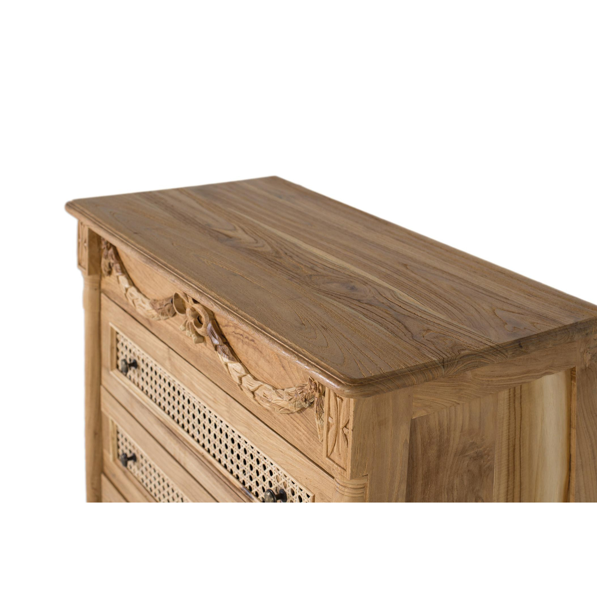 Commode en bois de teck 80 cm style rustique contemporain