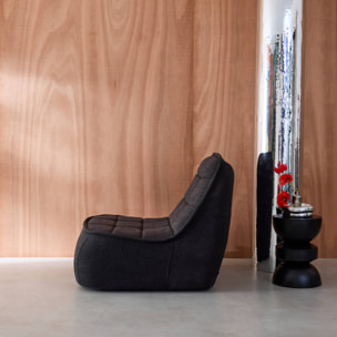 Chauffeuse bouclette texturée 1 place noir L 93 x P 104 x H 85cm - Boni