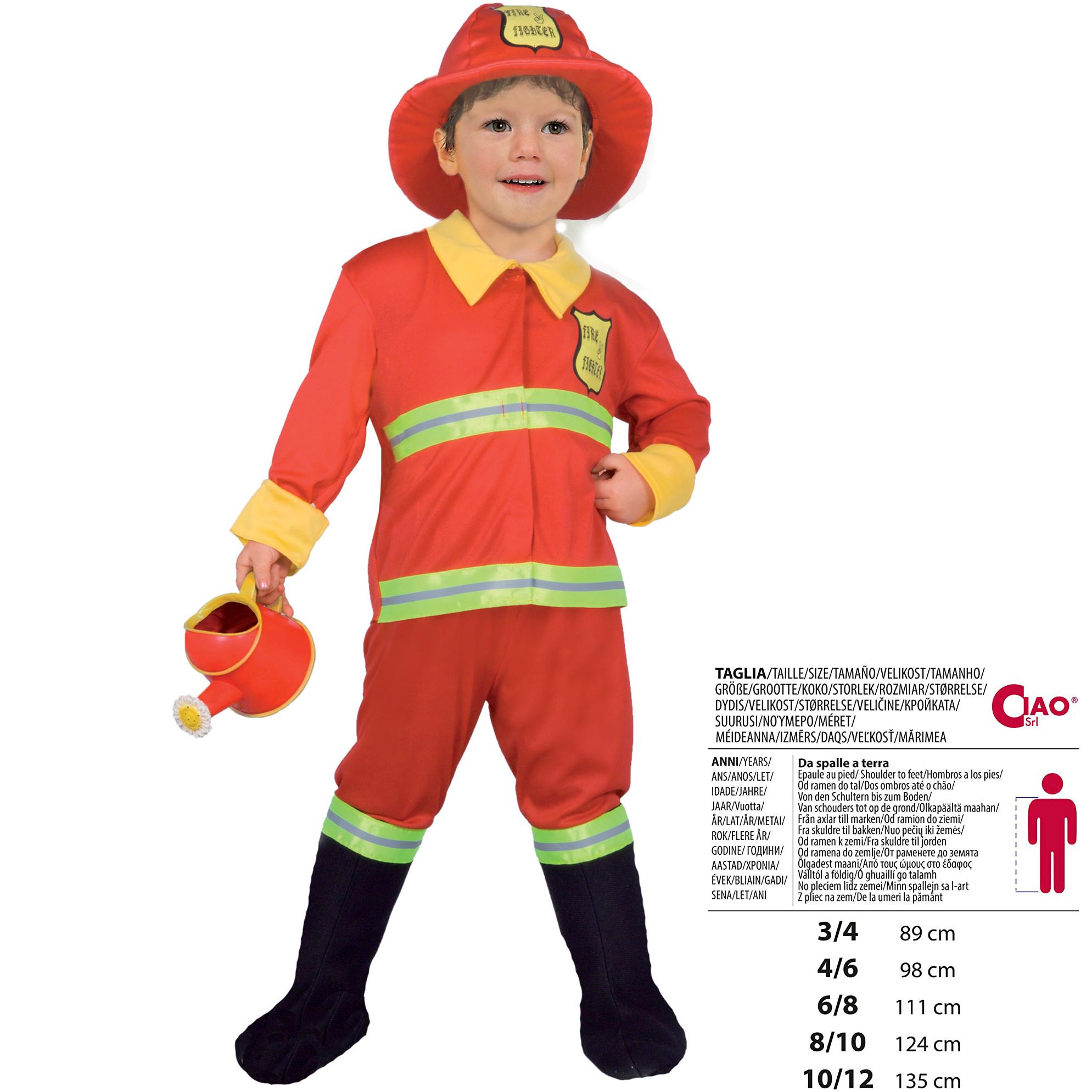 Costume Carnevale Baby Pompiere Vigile Del Fuoco Bambino