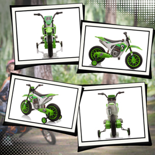 Moto Eléctrica para Niños de +3 Años 12V Moto de Juguete Infantil con 2 Ruedas de Equilibrio Velocidad 3-8 km/h Arranque Suave 106,5x51,5x68 cm Verde