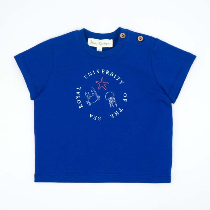 CAMISETA AZUL ELÉCTRICO CON LOGO UNIVERSIDAD DEL MAR