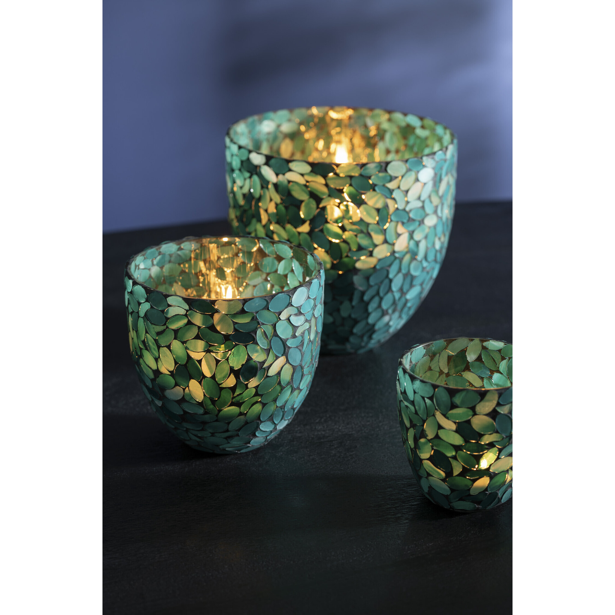 J-Line photophore Mosaïque - verre - azur - small