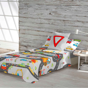 Cool Kids - Juego de Sábanas Estampadas - Infantil - Incluye 1 Funda de Almohada - 100% Algodón - Scalextric