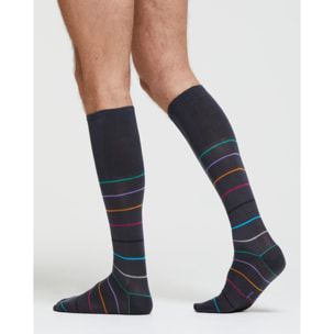 CALZA LUNGA COTONE DOMENICO MOTIVO A RIGHE