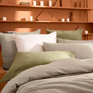 Taie d'oreiller pur lin lavé 165 g/m² uni beige Le lin lave lin