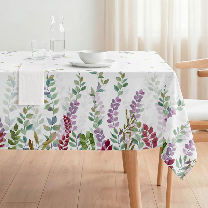 Nappe anti-taches BLOOM LAVANDE - coton mélangé