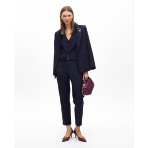 Pantaloni chino con elastico logato e strass