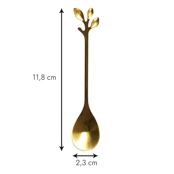 Cuillere A Cafe Feuille Dore X4