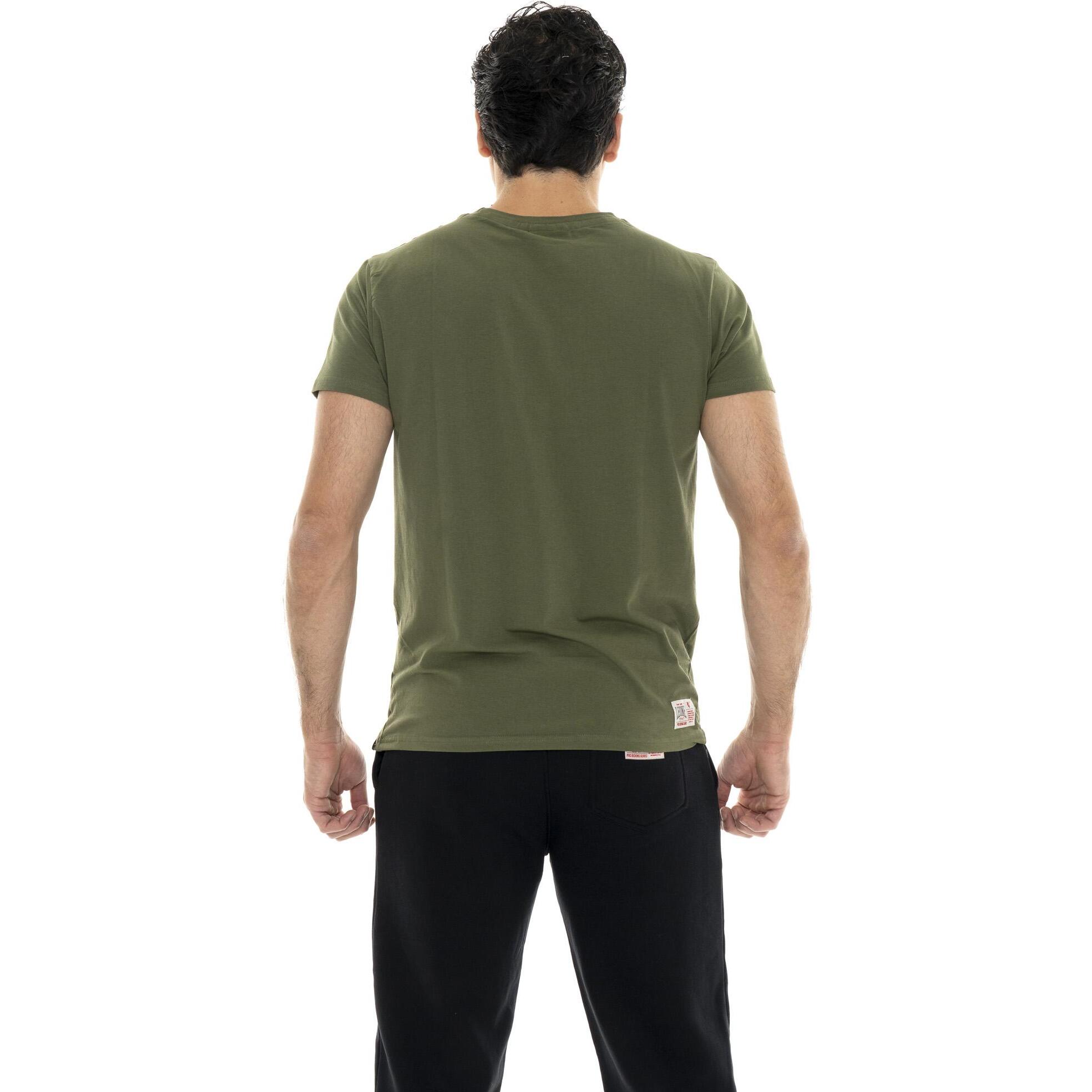 T-shirt in cotone elasticizzato a manica corta con logo grande Leone 1947 Basic