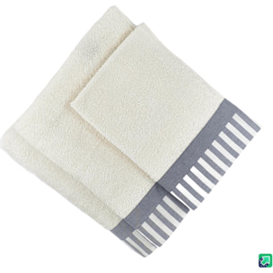 Set Spugna AMALFI 3 Pezzi: Viso+Ospite+Telo Bagno - 450 gr/m² - 100% Puro Cotone