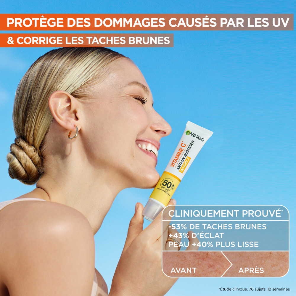 Garnier SkinActive Vitamine C Anti-UV Quotidien Invisible SPF50+ 40mL