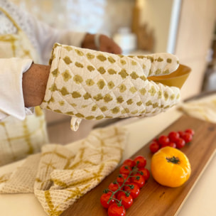 Set gant et manique jaune EGITO