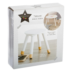 Tabouret enfant "Douceur" blanc