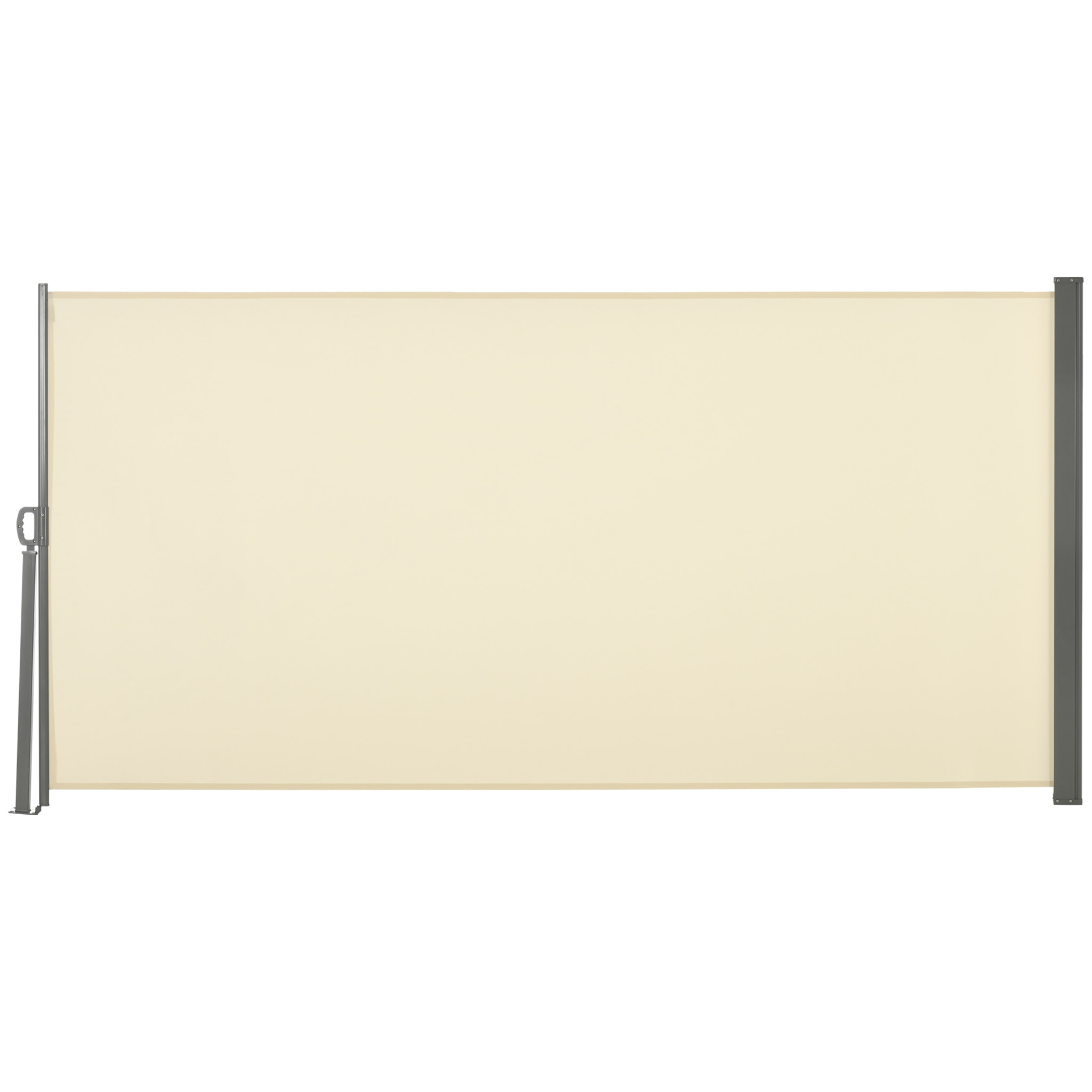Toldo Lateral Retráctil 300x160 cm Pantalla Enrollable Mampara de Privacidad y Protección Solar para Jardín Balcón Terraza Crema